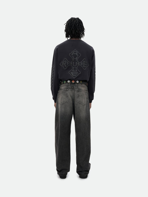 RHUDE Cross Logo Ls Tee Mens Apparel
